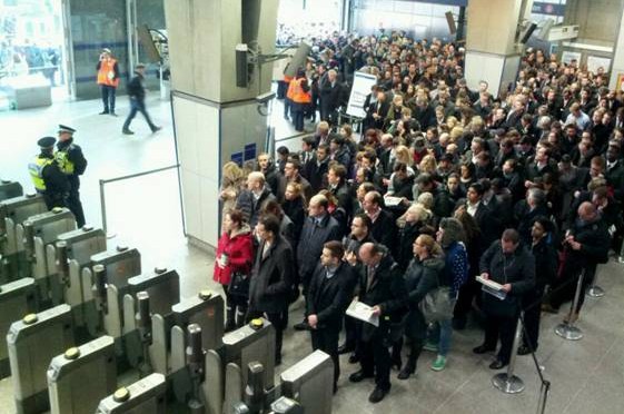 London Tube Strikes commuters stuck at station