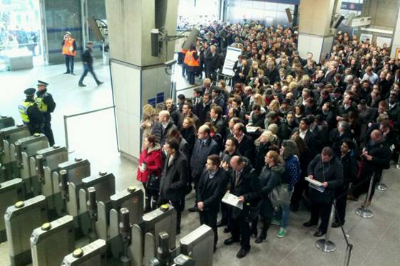 London Tube Strikes commuters stuck at station