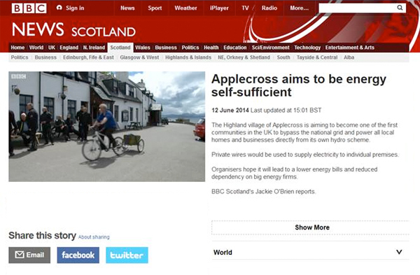 Applecross article on BBC Scotland