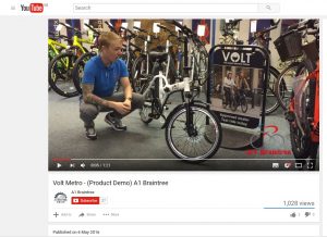 A1 Braintree demonstrates the VOLT Metro e-bike in a YouTube video