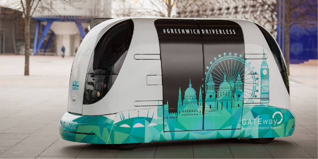 Driverless car Harry in Greenwich, London