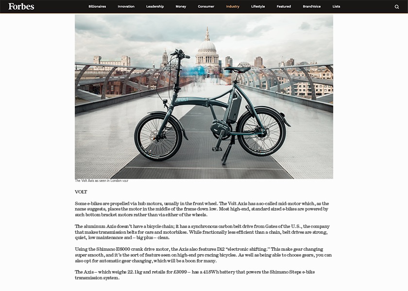 Beautiful photo of Volt Axis folding electric bike at Millennium Bridge