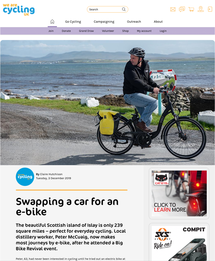 Cycling UK Swapping a car for an e-bike article preview 