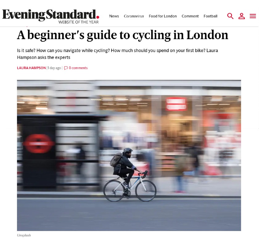 Evening Standard London Cycling Guide Screenshot