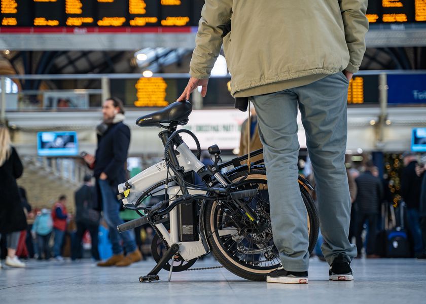 Folded Volt Metro in Liverpool Street Station
