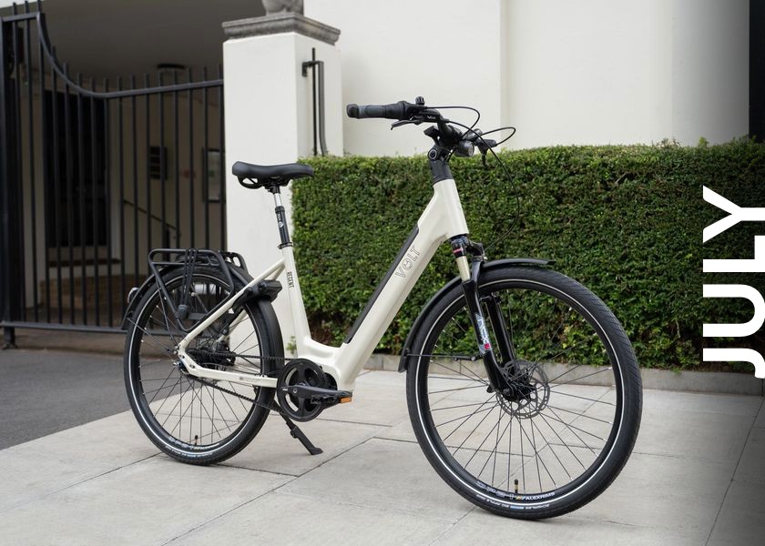 VOLT e-bike on a city street - June