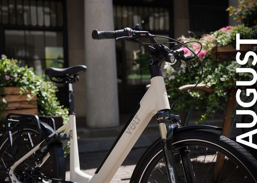 VOLT e-bike on a city street - June