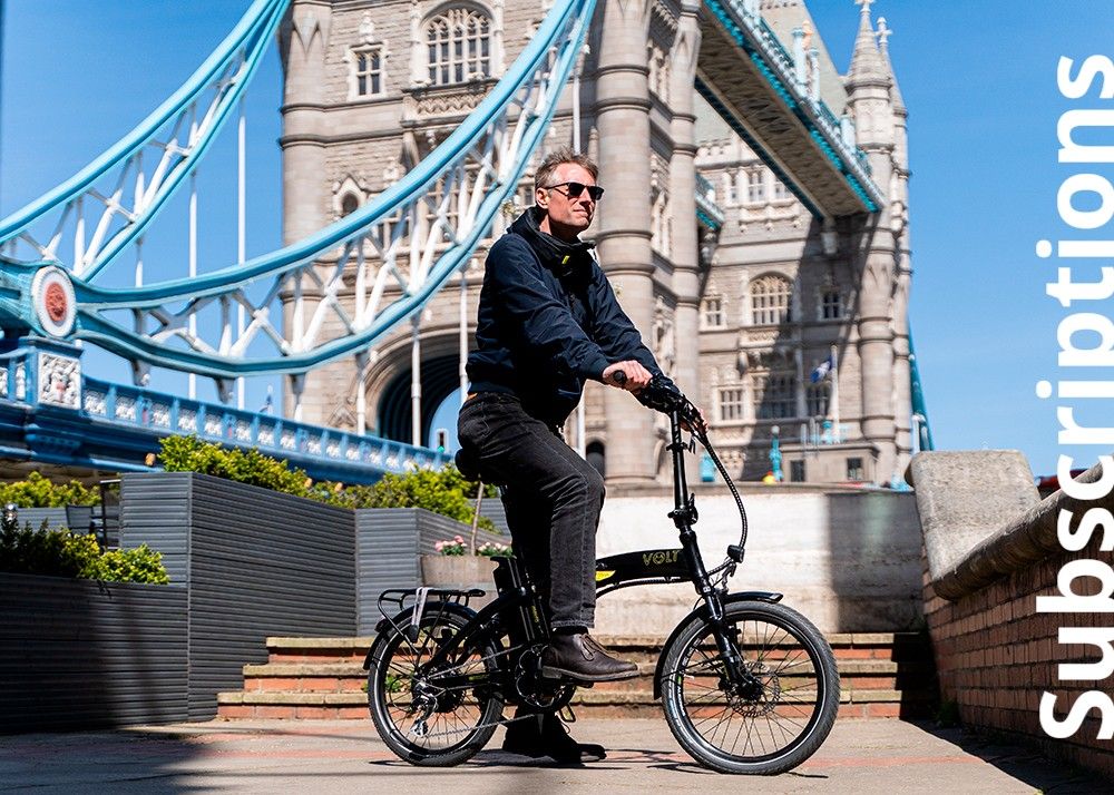 VOLT e-bike subscription - riding by Tower Bridge