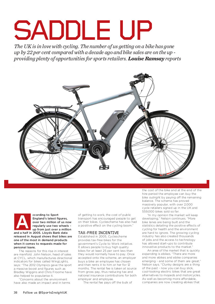 Volt Infinity e-bike in Sports magazine
