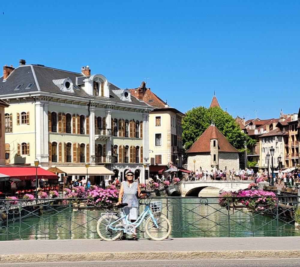 Annecy,  France. There is a dedicated cycle path around the lake with plenty of stop off points for refreshments and swimming plus awesome views of the surrounding mountains.