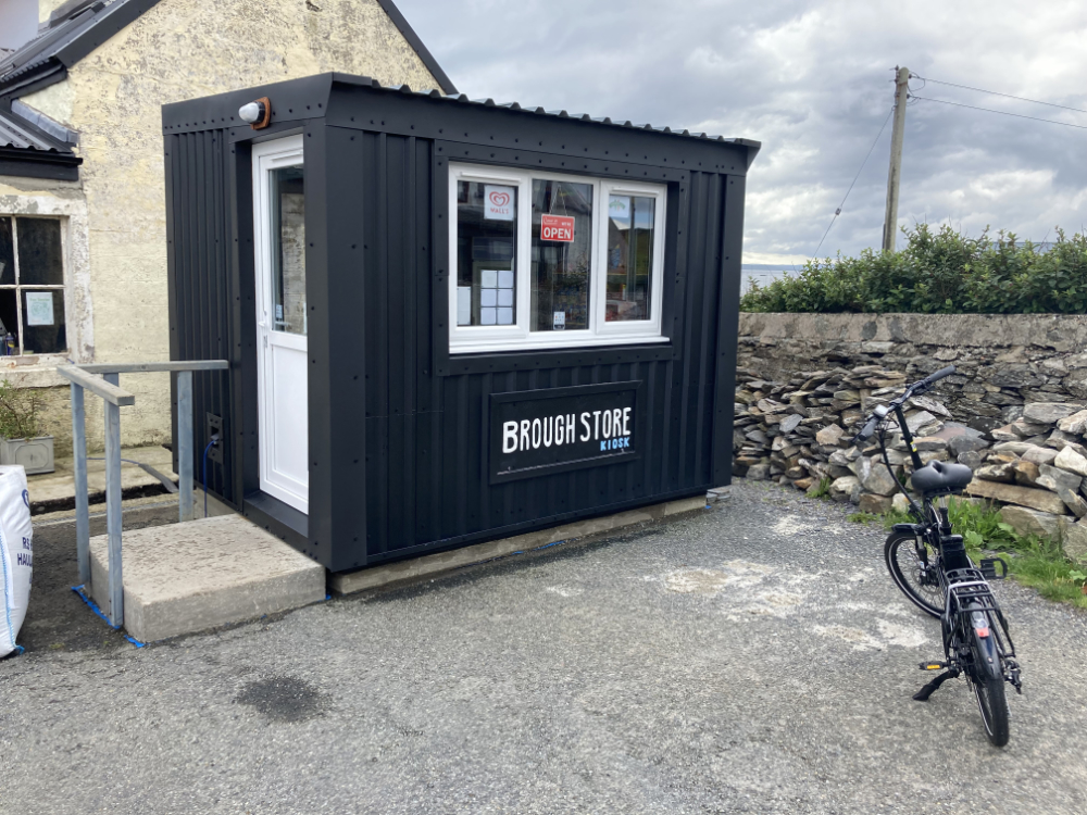 My Metro outside the smallest shop in Burravoe,Yell, Shetland